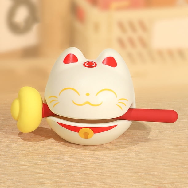 Gato de la suerte, pez de madera para aliviar la ansiedad, pez de madera, adorno de meditación, pez de madera creativo, bloque de templo, decoración, adorno para el hogar y el coche