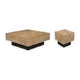 thumbnail image 5 of Taran Designs Maria Modern Solid Wood Square Coffee Table in Brown, 5 of 6