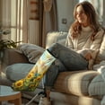 thumbnail image 2 of COEQINE Sunflower Set of 2 Leg Cast Cover Hummingbird Broken Leg Shower Cast Cover Decorative Leg Plaster Cover Strechable Cast Socks Cover Outdoor Cover for Women Men Seniors Size M, 2 of 7