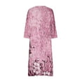 thumbnail image 5 of Busydd Womens Summer Dresses Fashion Floral Print V Neck Maxi Dress Casual 3/4 Lenght Sleeve Sundress Stylish Loose Flowy Irregular Hem Button Beach Dress Plus Size Dress S-5XL, 5 of 5