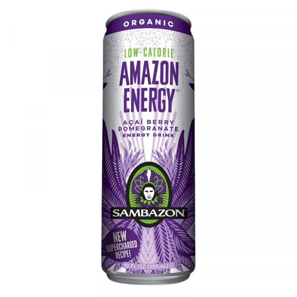 Sambazon Amazon Energy Low Calorie Acai Berry Pomegranate 12 Oz Can