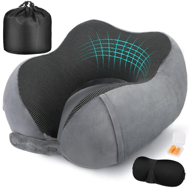 Almohada cervical de viaje Cirorld para aviones con accesorios
