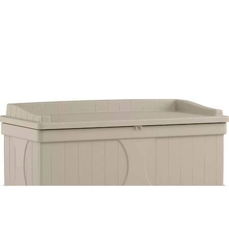 Suncast DB9500 99 Gallon Resin Outdoor Patio Storage Deck Box with Seat, Taupe