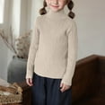 thumbnail image 2 of Lopecy-Sta Children's Sweater Knit Pullover Turtleneck Thick Sweater Solid Color Casual Long Sleeve Loose Warm Base, 2 of 4