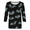 thumbnail image 4 of Kilaqueen 3/4 Sleeve Tops for Women Dressy Casual Halloween Thanksgiving Pumpkin Maple Leaf Tee Shirts Fall Holiday Tunic Blouses Halloween Costumes, 4 of 7