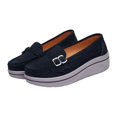 thumbnail image 2 of NOKIO Fashion Women's High Heeled Casual Shoes Slip On Shoes Comfortable Casual Shoes Loafers Womens Slip on Loafers Comfortable Thick Soft Platform Sneakers Arch Support Casual Platform Shoes, 2 of 6
