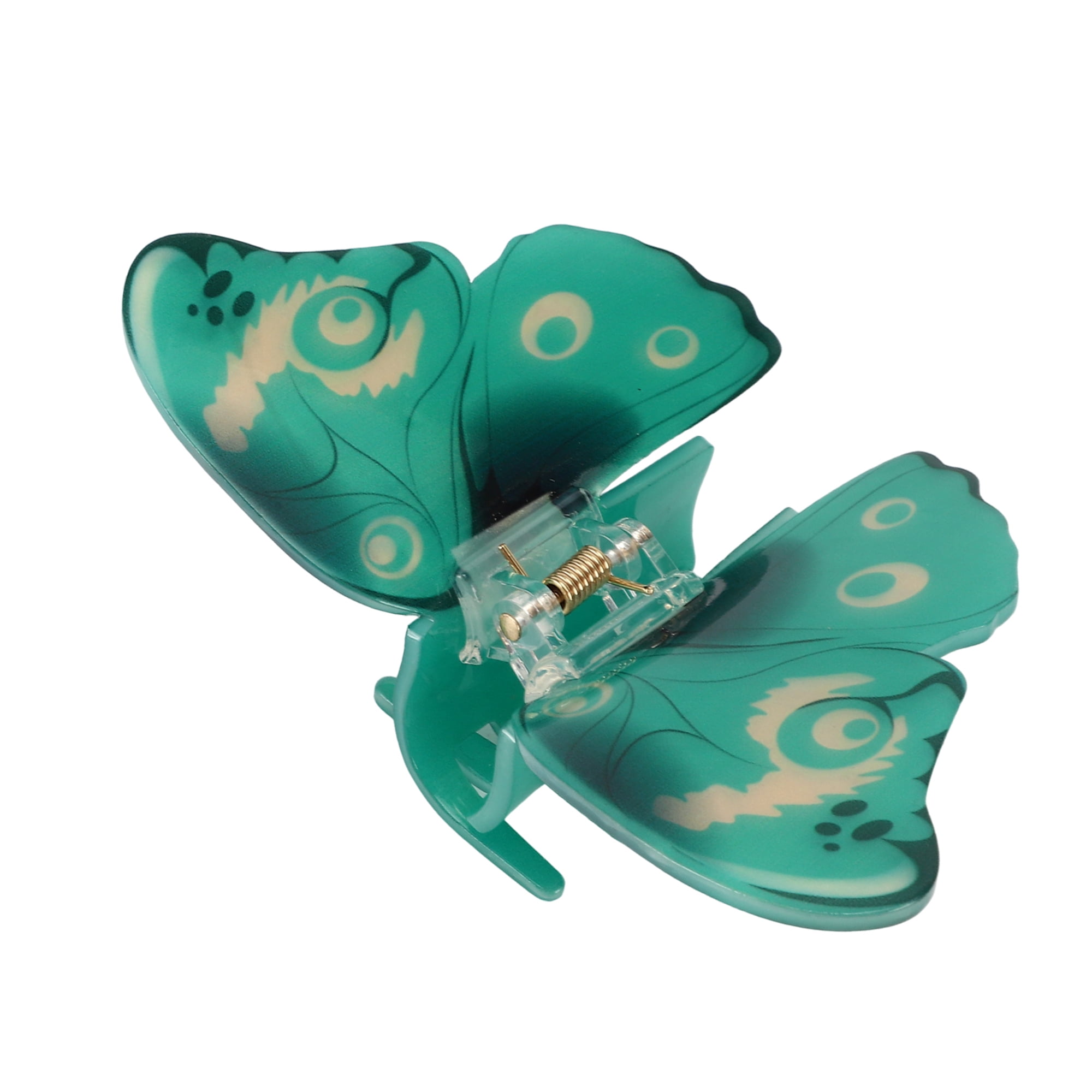 Unique Bargains Elegant Butterfly Hair Clips Hairdo Clip for Women 4.13"x2.76"x1.57" Green