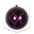 thumbnail image 3 of Vickerman MT198126D 4.75 Po. Ornement Candy Glitter Net Prune - 3 par Sac, 3 of 3