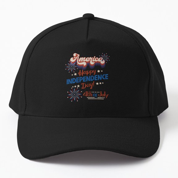 America Happy Independence Day Baseball Hat, Fourth of July Celebration Design Cap