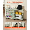 thumbnail image 6 of VEVOR Folding Sewing Table, Multipurpose Sewing Machine Table with Compact Design, Wheels, Wooden Pegs, Storage Trays and Shelf, Magnetic Door Lock, Craft Station and Side Desk for Home, Light Green, 6 of 9