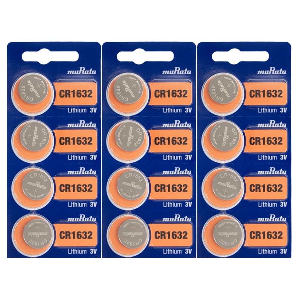12 Pcs CR1632 CR 1632 3V Murata Lithium Button Cell Battery Batteries