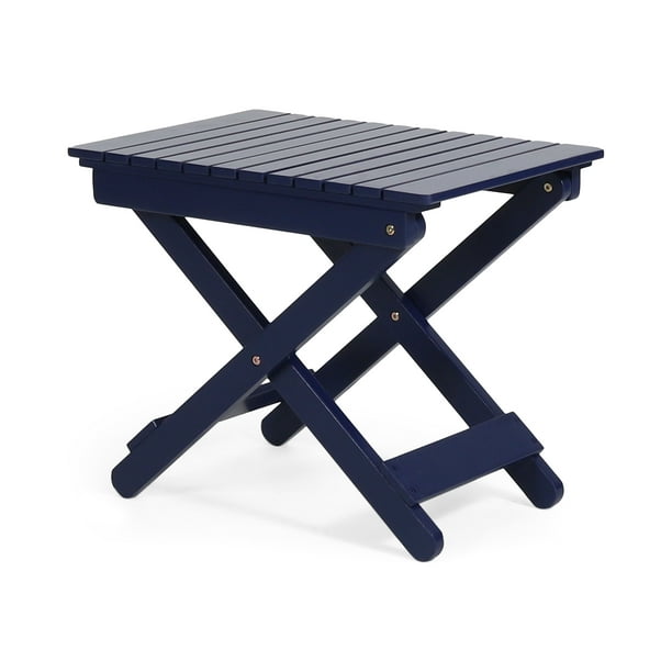 Ariel Outdoor Wood Side Table Navy, Navy Side Table Outdoor
