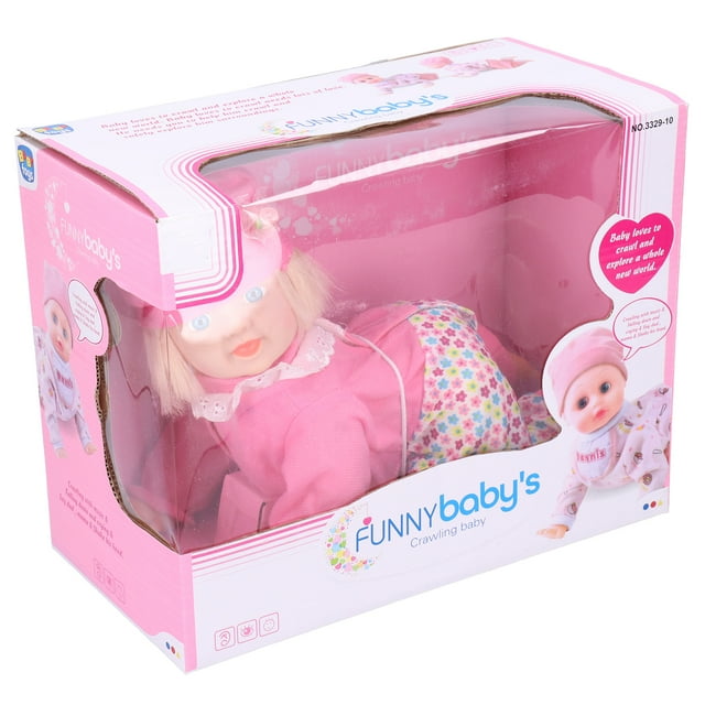 Electric Crawling Baby Doll, With Interactive Function Portable Electric Intelligent Doll, 2 Modes Educational Toy For Kids Girl Birthday Gift 11,5 Po L Fille