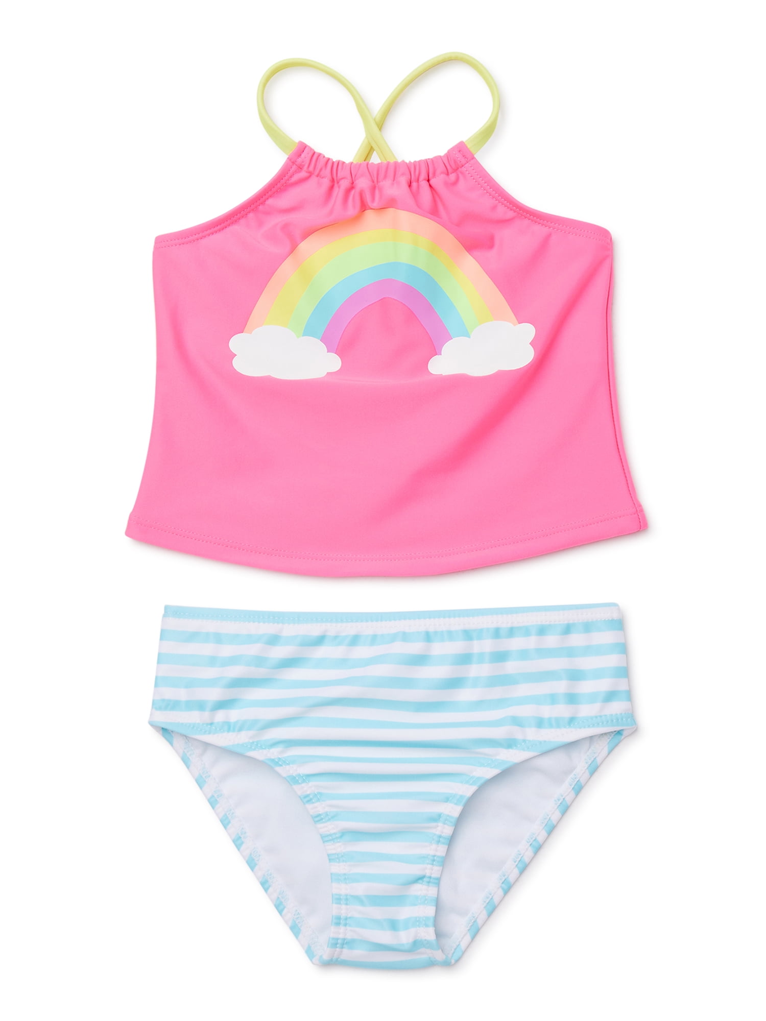 Wonder Nation Baby and Toddler Girls’ Rainbow Tankini Swimsuit ...