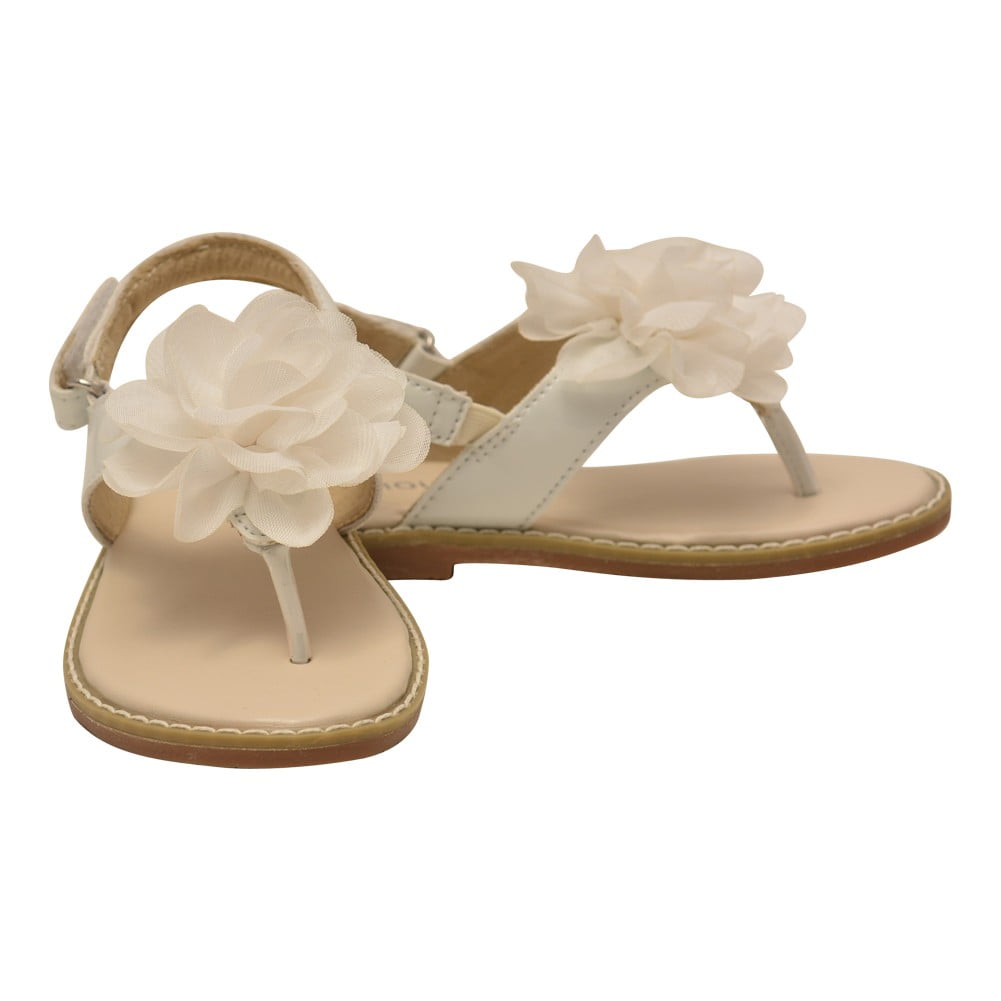 Sophias Style - Little Girls White Organza Flower Thong Sandals - Walmart.com