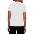 thumbnail image 7 of Miluxas Womens Summer Tops Lace Short Sleeve Shirts Going Out Crop Top Women Tee Fitted Slim T-Shirts White M(M), 7 of 7