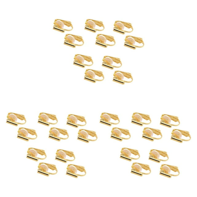 ZLight 10pcs Ear Clip Converters Earring Accessories Screw/Lever Non-Pierced Handmade with Loop Plastic Pads Findings Type9 3Set