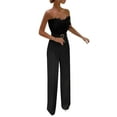 thumbnail image 2 of GZWYHT Sets for Women Jumpsuits for Women 2025 Woman Feather Bra Jumpsuit Evening Clothes Lounge Sets for Women Summer Sets for Women Black S, 2 of 7