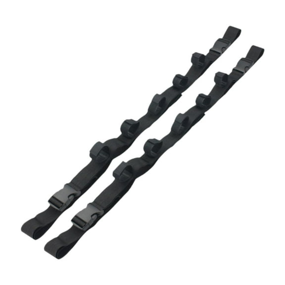 TTETTZ 2 Pieces Fishing Rod Holder Strap Belts Car Fishing Rod Holders 5 Rod Capacity Adjustable 110cm - 155cm for Wall Cars Black