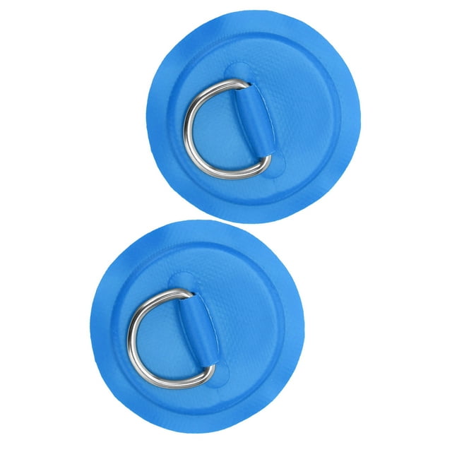 D-Ring Pad, 2pcs Deck Accessories PVC D Patch Long Service Life Reusable for PVC Inflatable Boat Kayak Canoe for Roof Racks Trailers Ground Sheets Yellow,Blue,Red,Emerald