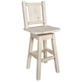 thumbnail image 5 of Homestead Collection Counter Height Barstool w/ Back & Swivel w/ Laser Engraved Wolf Design, Ready to Finish, 5 of 11