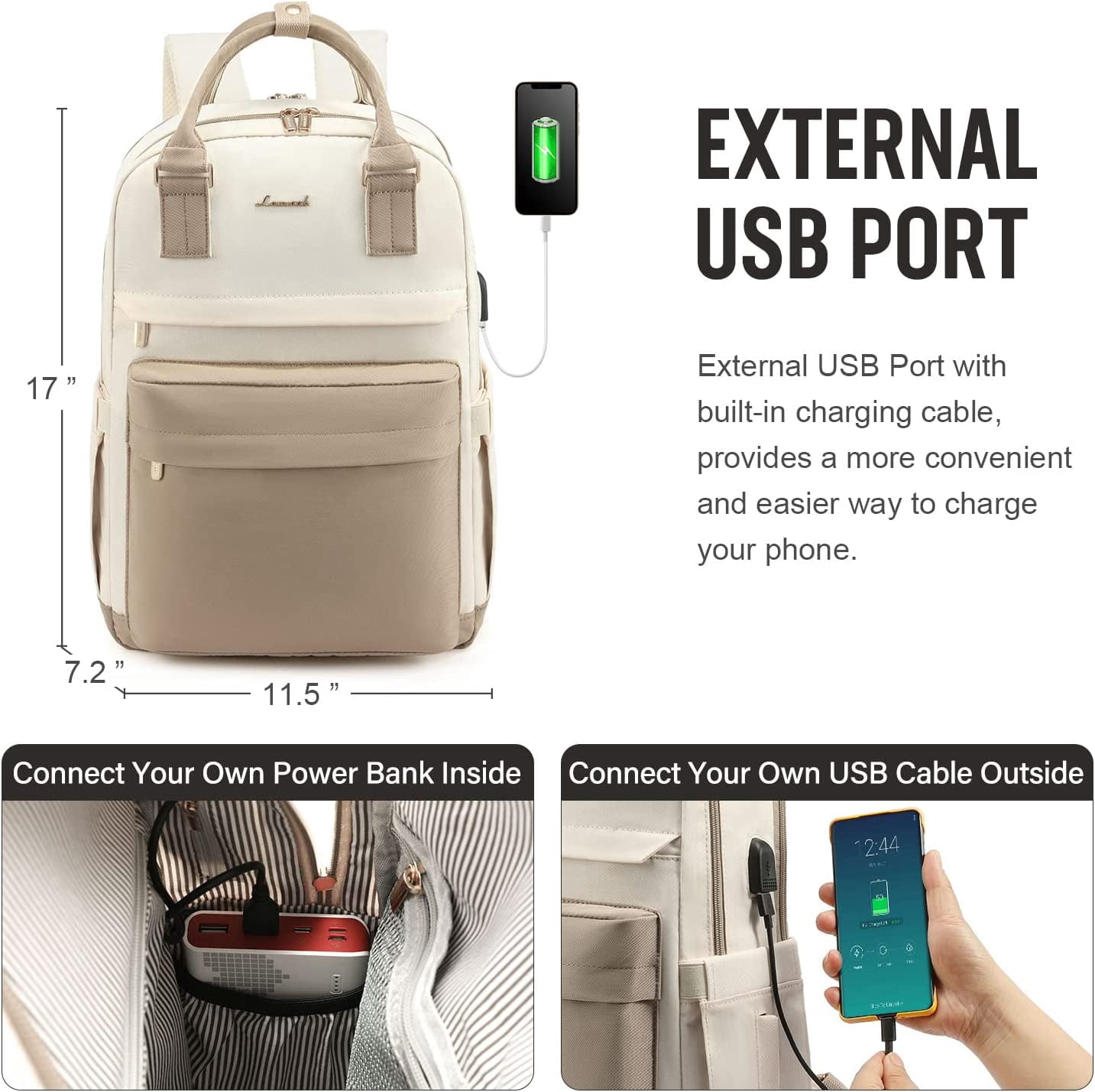 Lovevook Backpack Purses for Women,Vintage Women Teacher Laptop Backpack Nurse Bag, Multi-Function Work Travel Daypacks College Book Bag with USB Port