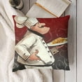 thumbnail image 3 of SHANXI Waterproof Pillow Covers for Couch Throw Pillow Cases , Cartoon Theme Chef with Food Decorative Cushion Pillow Covers ,Indoor Outdoor Decoration Burgundy Red Black Modern 22x22in, 3 of 5