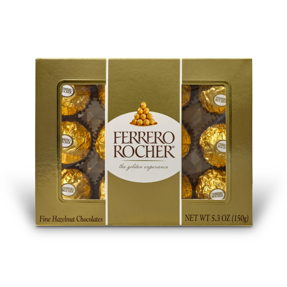 Ferrero Rocher Milk Chocolate Box, 5.3 oz, (12 Count)