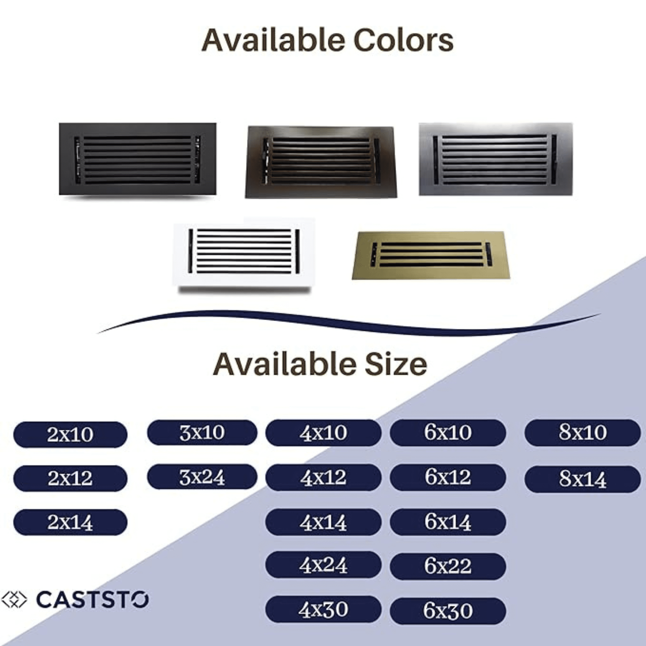 4"x10" (Duct Opening) Cast Aluminum All Metal | 5 MM Thick | Vent Cover Register by Caststo, Overall (6"x12") Heavy Duty vent-Express, For Floor, Ceiling, Wall | (Brown)
