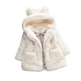 thumbnail image 2 of Esaierr Baby Kids Boys Girls Thick Fleece Coat Mid-Length Outwear Toddlers Warm Winter Fleece Outwear Winter Ears Hooded Trench Coat for 9M-8Y, 2 of 7