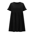 thumbnail image 7 of Guieoi Womens Dresses Plus Size 2026 Summer Round Neck Short Sleeve Dress Black M, 7 of 7
