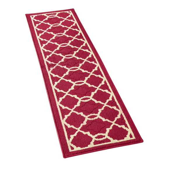 Collections Etc Classic Berber Style Skid-Resistant Runner Rug - Machine Washable Polypropylene with Latex Backing - Chocolate, Burgundy, Sage - 20"L x 71"W, 20"L x 95"W, 20"L x 118"W