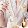 thumbnail image 5 of ChicYu Christmas Spoon Gift Set 304 Stainless Reindeer Designs Hot Beverage Dessert Server Cocoa Stirring Utensil Festive Tableware Holiday Entertaining Gold, 5 of 5