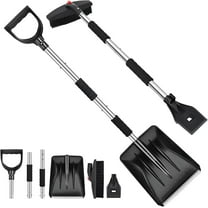 STORGENER Car Snow Brush and Ice Scraper, 3-in-1 Extendable Snow Shovel with Wide Head Snow Shovel and Ice Scraper 180° Pivoting Snow Brush Head for Car Windshield, Durable Snow Remover