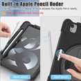thumbnail image 2 of Allytechgroup Shockproof Case for Apple iPad Air 13 M2 (2024)/ iPad Pro 12.9 6th 5th 4th 3rd Generation 2022 2021 2020 2018, Kickstand Hand Strap Shoulder Strap Rugged Case Kids Friendly, Black, 2 of 9