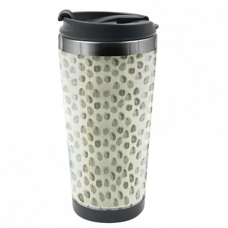 

Leaves Travel Mug Tree Leaf Organic Botany Steel Thermal Cup 16 oz by Ambesonne