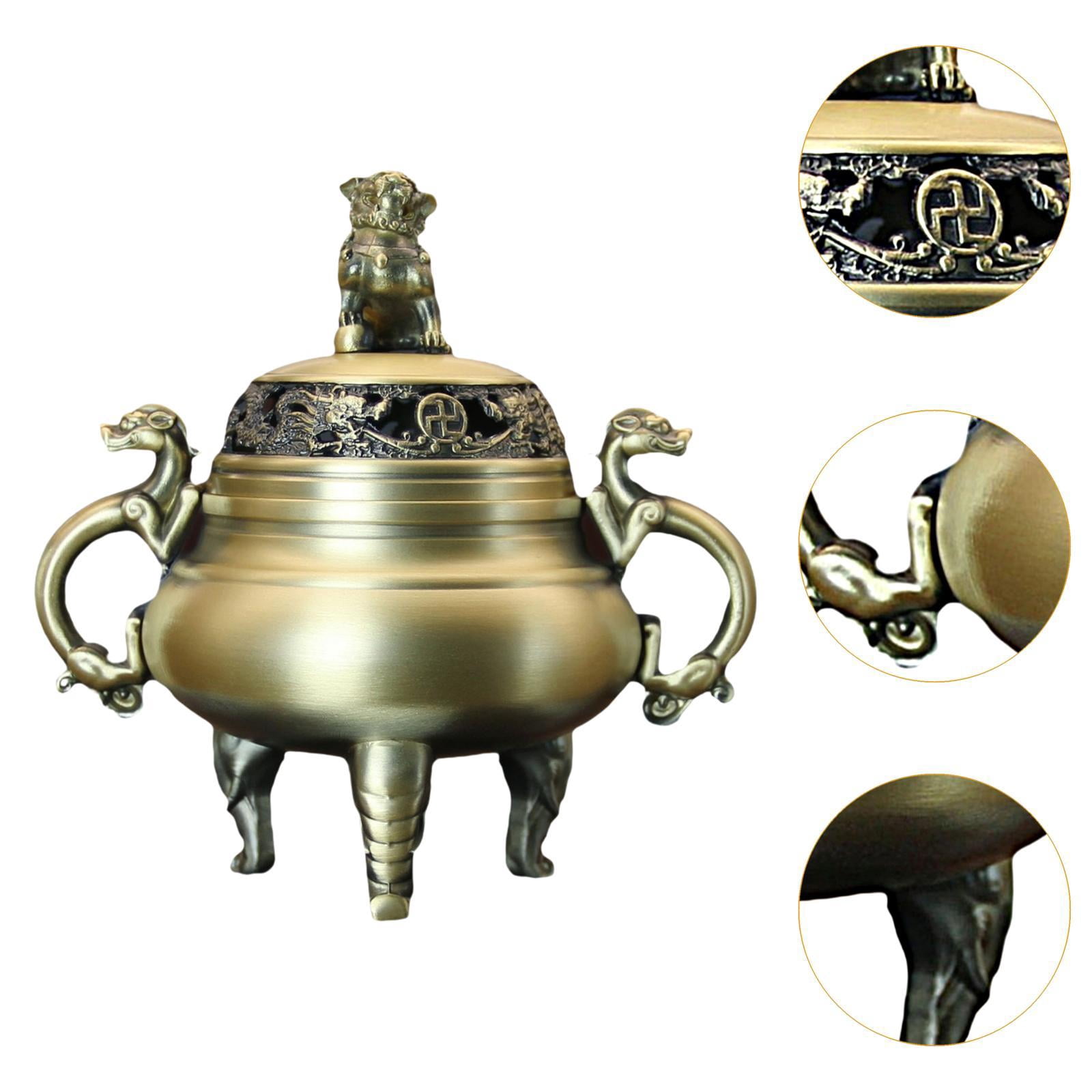 WLPZXP Chinese Incense Burner Brass Incense Holder Censer Fengshui Decoration for Hotel