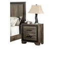 thumbnail image 4 of Modern Farmhouse Design Oak Finish Eastern King Size Bed 2x Nightstands 3pc Set Bedroom Furniture, 4 of 10