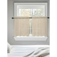 thumbnail image 5 of Vintage Cream Tier Curtains 36 Inch Length,Sheer Curtains for Bedroom Living Room Window Farmhouse Retro Beige Solid Color Rod Pocket Drapes Kitchen Curtains Small Half Window 27.5"x36" 2 Panels, 5 of 7