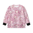 thumbnail image 4 of Xoenoiee Axolotl Cherry Blossom Print Girls Oversized Sweatshirt Drop Shoulder Long Sleeve Crewneck Pullover, Loose Fit Casual Fall Top Y2K Winter Outfits, 9-10 Years, 4 of 7