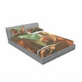 thumbnail image 3 of Fantasy World Bedding Set with Sheet & Covers, Spaceship on Background of Waterfall Lighthouse and Red Canyon Fantasy Landscape, Printed Bedroom Decor 2 Shams, 4 Sizes, Brown, by Ambesonne, 3 of 3