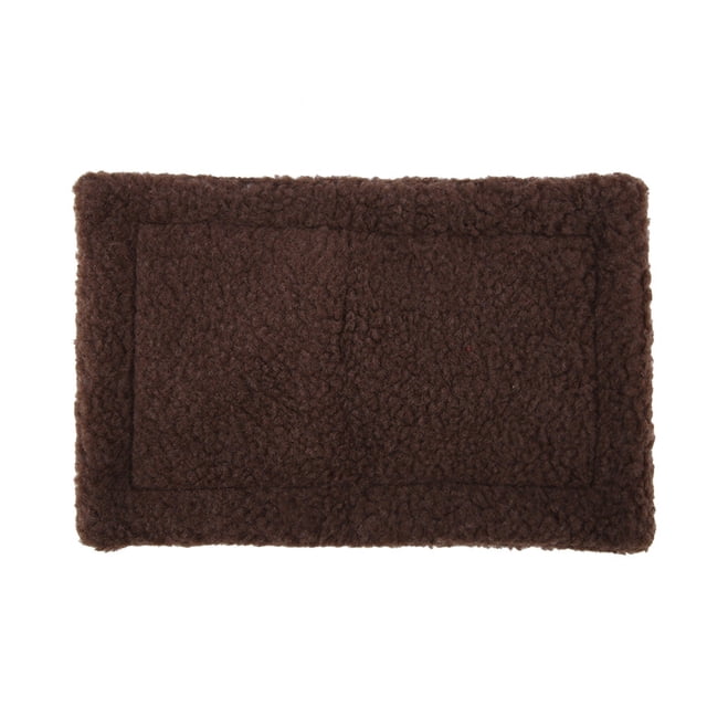 Hedgehog Guinea Pig Bed Mat Rectangular Plush Cushion Hamster Pet House Nest Dark Brown