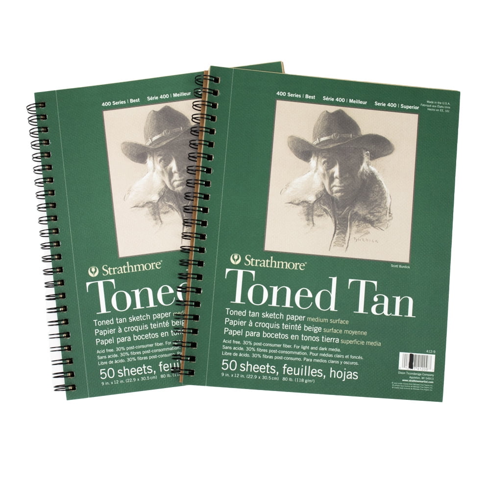 18x24 Wire Bound 24 Sheets Strathmore 412-18 400 Series Toned Tan Sketch Pad 
