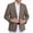 Brown/Tan/Navy Houndstooth, variant on Men's Casual Blazer Houndstooth Plaid Sport Coats Lightweight Classic Fit Suit Jacket