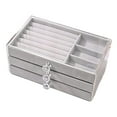 thumbnail image 2 of Transparent Acrylic Jewelry Organizer with 3 Drawers Velvet Jewelry Storage Holder Measure 9x5x4inch Gift for Women, Girls Functional Sturdy, 2 of 5