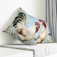 thumbnail image 4 of Throw Pillow Covers 24x24 Inch, White Spring Floral Rooster Decorative Pillow Cases for Couch Sofa Bed, Retro Rooster Pastoral Cotton Linen Square Home Decor Pillowcases with Hidden Zipper, 4 of 7