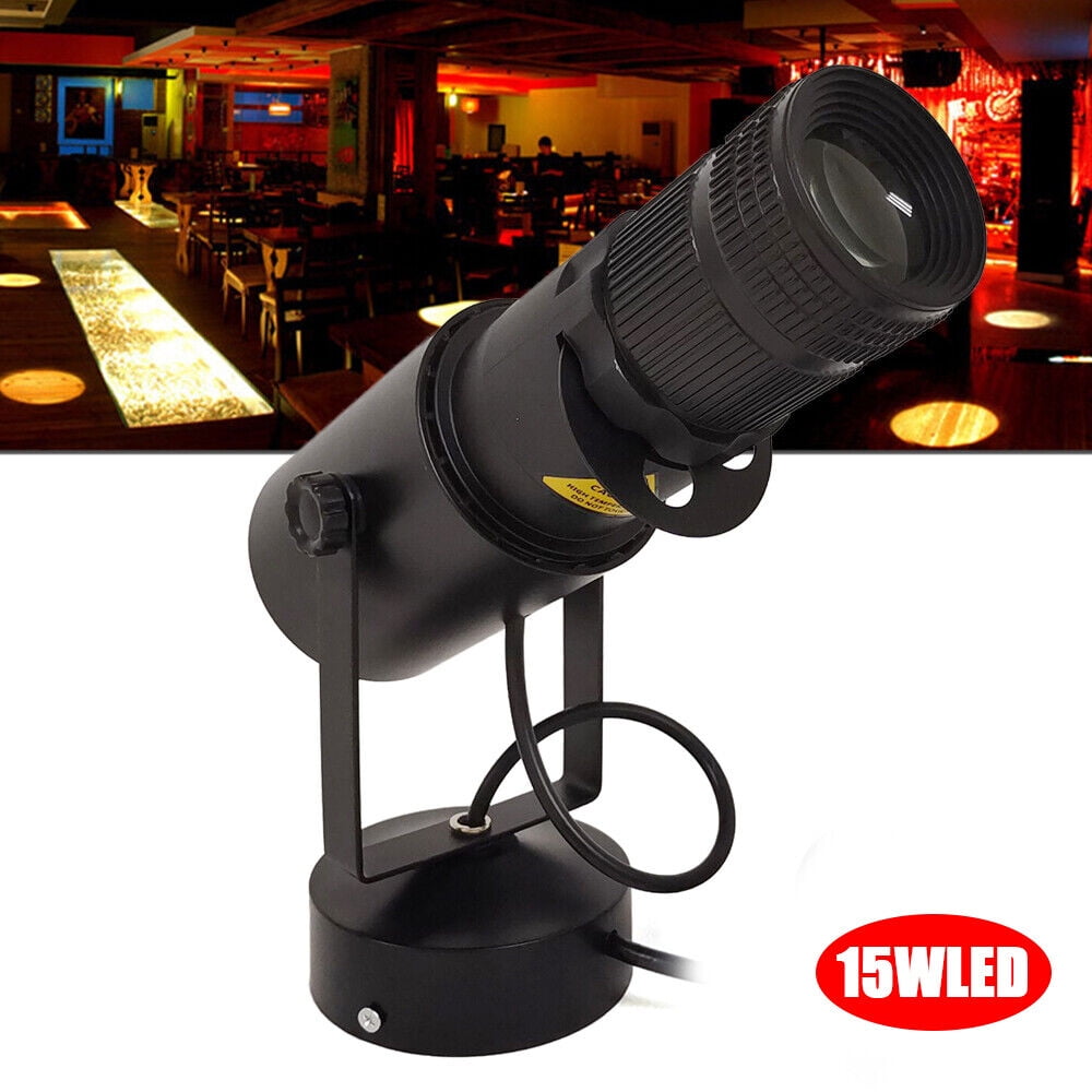 15W White Pin LED Spot Disco Stage Light 4 Apertures Adjustable Manual Focus