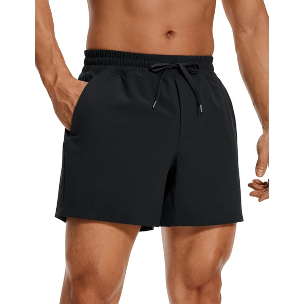 Shorts CRZ YOGA para Hombre Entrenamiento 5'' Secado Rápido Negro M