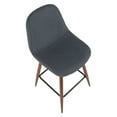 Pebble MidCentury Modern Counter Stool in Walnut and Blue by