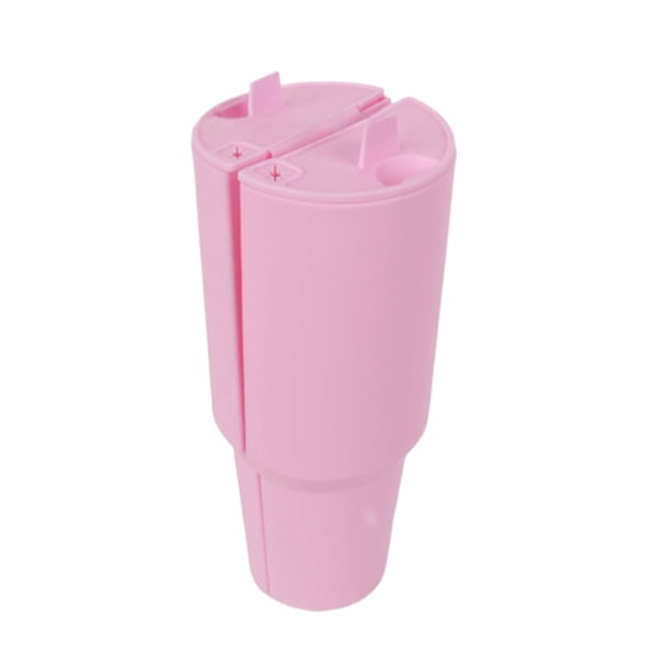 Yuarrent El revestimiento para vasos de bebidas de gel de sílice puede contener 2 bebidas diferentes, sin derrames, fácil de limpiar. Teteras Rosa